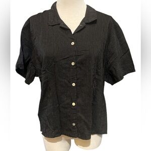 Flax button up shirt short sleeve size M
